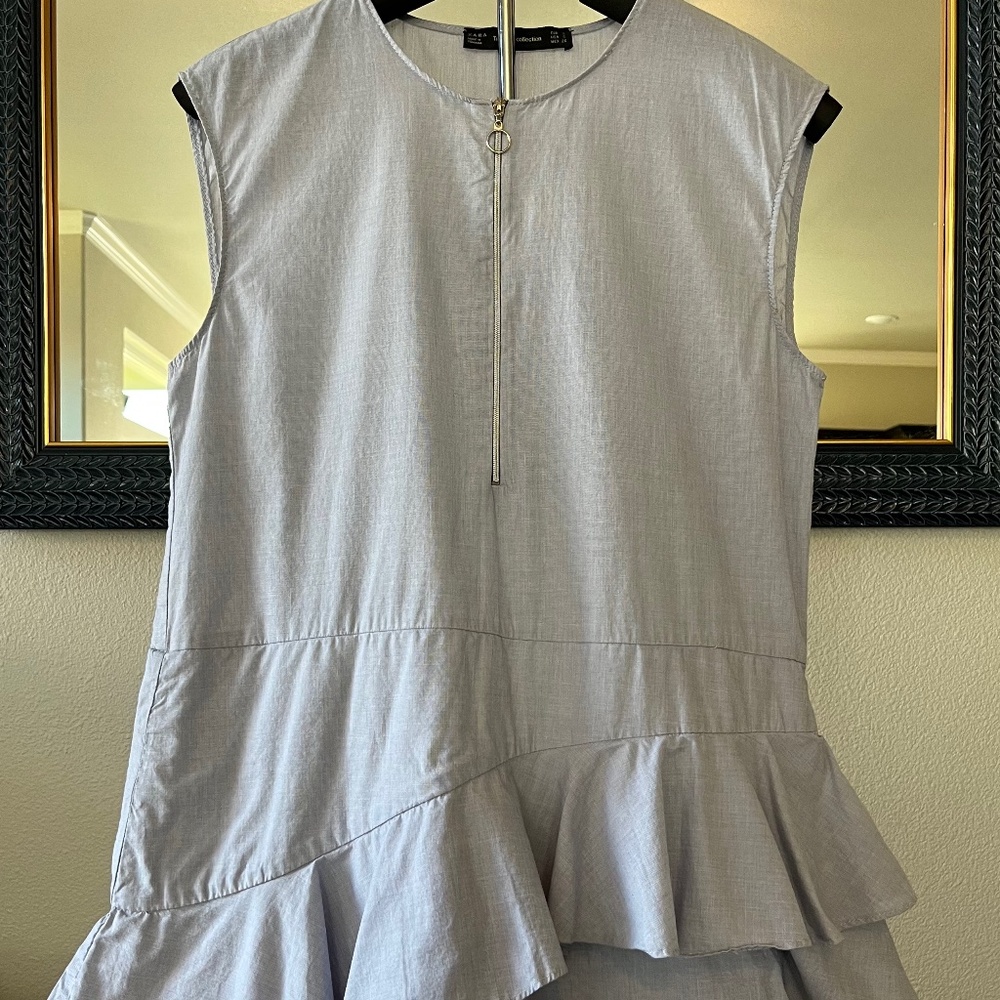 ZARA half zip front mini dress